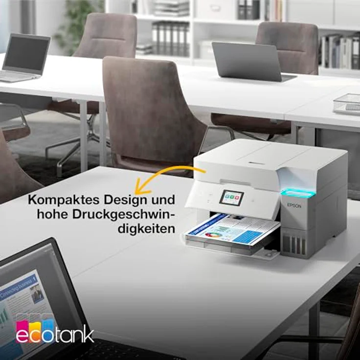 EPSON EcoTank ET-4956, Nachfüllbarer 4-in-1 Tintentankdrucker mit Duplex, WiFi, Apple AirPrint und 6,1 cm Touchscreen, weiß – Bild 10