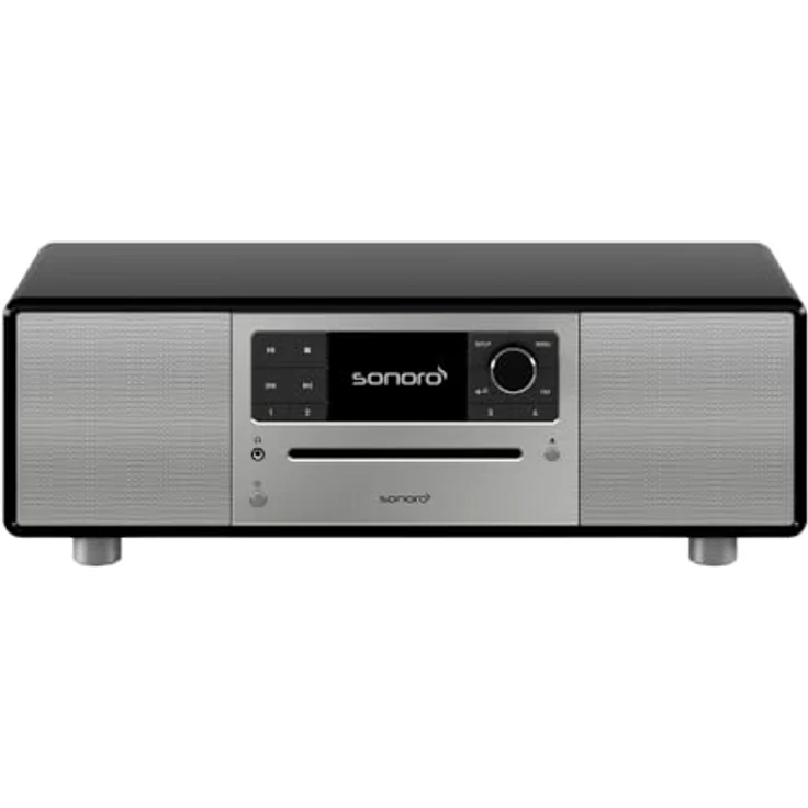 sonoro Prestige Kompaktanlage mit CD-Player, 2-Wege-Soundsystem, DAB+, FM, Spotify, Deezer, Schwarz (hochglänzend) - Silber, 2026 – Bild 3