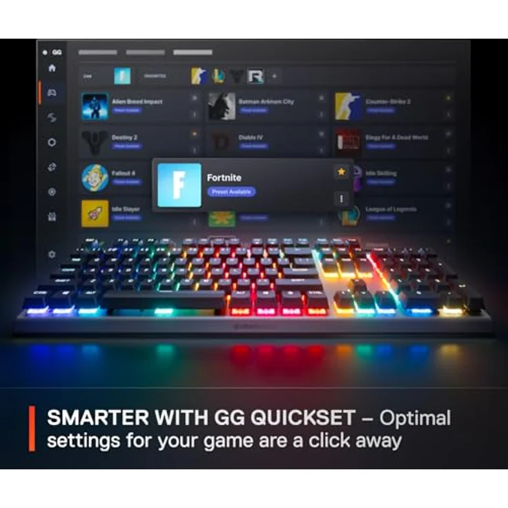 SteelSeries Apex Pro Gen 3, Gaming-Tastatur mit Hall Effect Switches, OmniPoint 3.0, einstellbarer Betätigung, Game-Ready Presets, Rapid Trigger, Schutzmodus, Nordic QWERTY – Bild 4