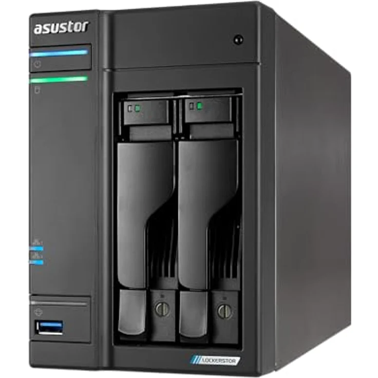 Asustor Lockerstor 2 Gen2+ AS6702T V2, NAS-Server mit Quad-Core Intel Celeron N5105, 5Gbit Ethernet, 4 M.2 NVMe SSD-Steckplätzen, 4 GB RAM und 10Gbps USB Anschlüssen – Bild 1