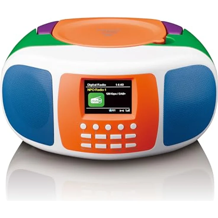 Lenco SCD-861KIDS, Tragbares DAB+/FM-Radio für Kinder mit Bluetooth 5.3, CD-Player, Stereo-Sound, Farbdisplay, Weckfunktion und Akku- & Netzbetrieb - Buntes Design – Bild 1