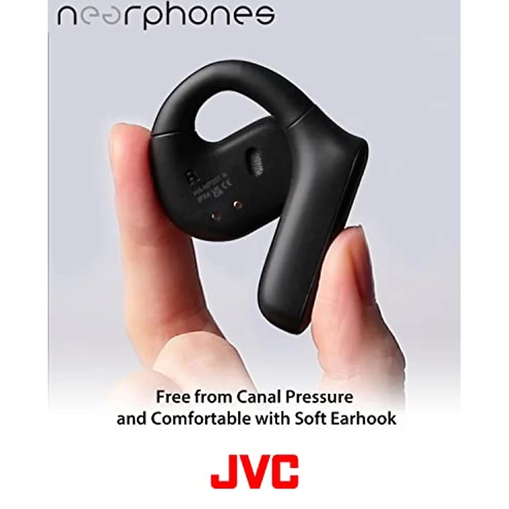 JVC Nearphones HA-NP35T-B, True Wireless Earbuds, Open Ear Design, Noise Cancelling, IPX4, Mikrofon-Muting, 17 Std. Laufzeit, BT 5.1, (Schwarz) – Bild 4