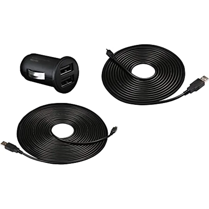 Transcend Dual USB Kfz-Ladegerät mit 8m und 4m Kabel für DrivePro Dashcams (TS-DPL3)