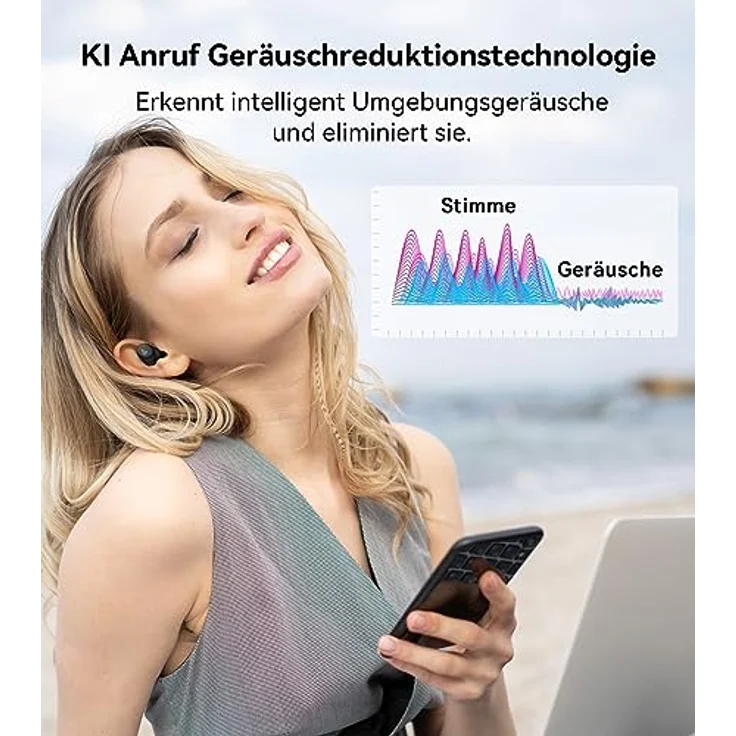 Edifier TWS1 Pro 2 Aktive Geräuschunterdrückung Ohrhörer, 42dB ANC, AI-verbesserte Anrufe mit 4 Mikrofonen, In-Ear Erkennung, Schnellladung, Spielmodus, benutzerdefinierte EQ, Bluetooth 5.3 - Schwarz – Bild 4