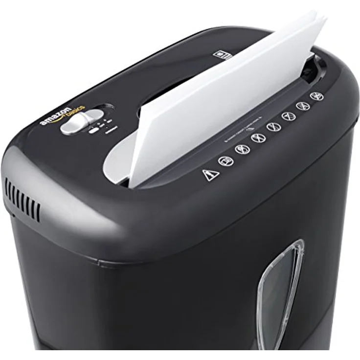 AmazonBasics Hochsicherheits-Aktenvernichter für Papier und Kreditkarten, Partikelschnitt, 5-6 Blatt - Preisvergleich – Bild 6