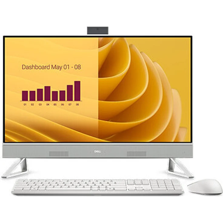 Dell EC27250 All-in-One-PC, Intel Core 7, 27" FHD (1920 x 1080), 16 GB DDR5, 512 GB SSD, Windows 11 Pro, Wi-Fi 6E, Perleffekt Weiß