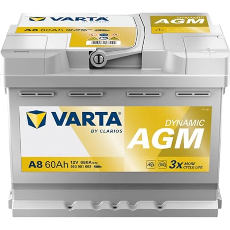 Varta Silver Dynamic AGM A8 12V 60Ah Autobatterie für Start-Stopp-Systeme, wartungsfrei, 680A Kaltstartstrom – Bild 8