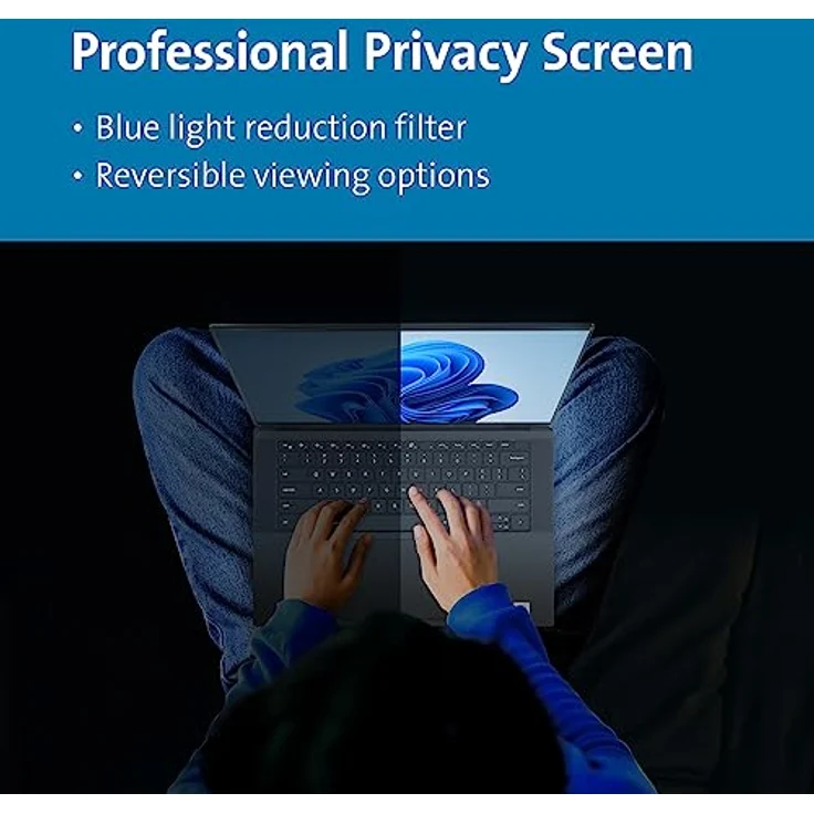 Kensington Magnetische Blickschutzfolie - MagPro 15,6 Zoll 16:10 Displayschutzfolie für mehr Privatsphäre, mit Blaulichtfilter, auch für ultradünne Laptops (K55255WW) – Bild 5