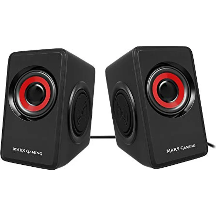 Mars Gaming MS1, Gaming-Lautsprecher, 6 Treiber, kompakt, USB, schwarz und rot – Bild 4
