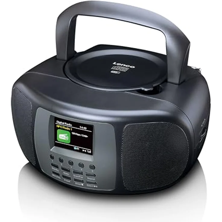 Lenco SCD-860 - tragbares CD-Radio - DAB+ und FM Radio - Bluetooth - Toploader CD-Player - 2,4 TFT Display - Zwei Weckzeiten - 2 x 2 Watt RMS - 5 Speichertasten - schwarz – Bild 4
