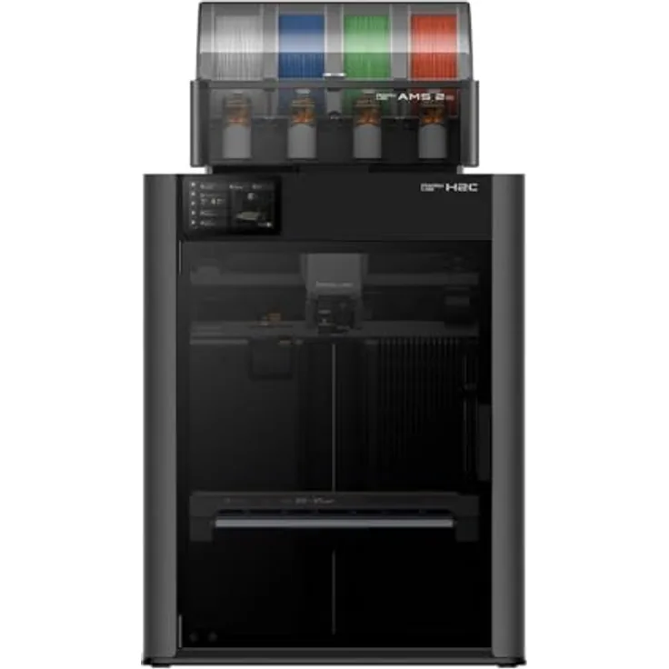 Bambu Lab H2C AMS 2 Pro Combo, Multi-Material 3D-Drucker mit automatischem Hotend-Wechselsystem und aktiver Heizkammer