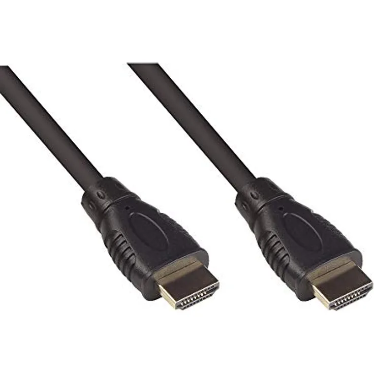 Good Connections High-Speed-HDMI 2.0b Kabel mit Ethernet - 4K / UHD @60Hz - 18 Gbit/s - vergoldete Stecker, 3-Fach Schirmung - Schwarz - 0,5 m / 50 cm