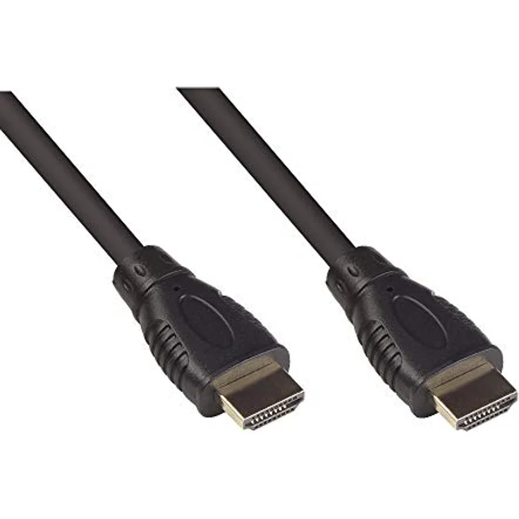 Good Connections High-Speed-HDMI 2.0b Kabel mit Ethernet - 4K / UHD @60Hz - 18 Gbit/s - vergoldete Stecker, 3-Fach Schirmung - Schwarz - 0,5 m / 50 cm – Bild 1