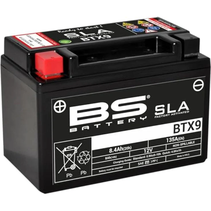 BS Battery SLA Wartungsfreie Batterie BTX9, werkseitig aktiviert, 12V, 8,4Ah, vibrationsfest, auslaufsicher – Bild 4