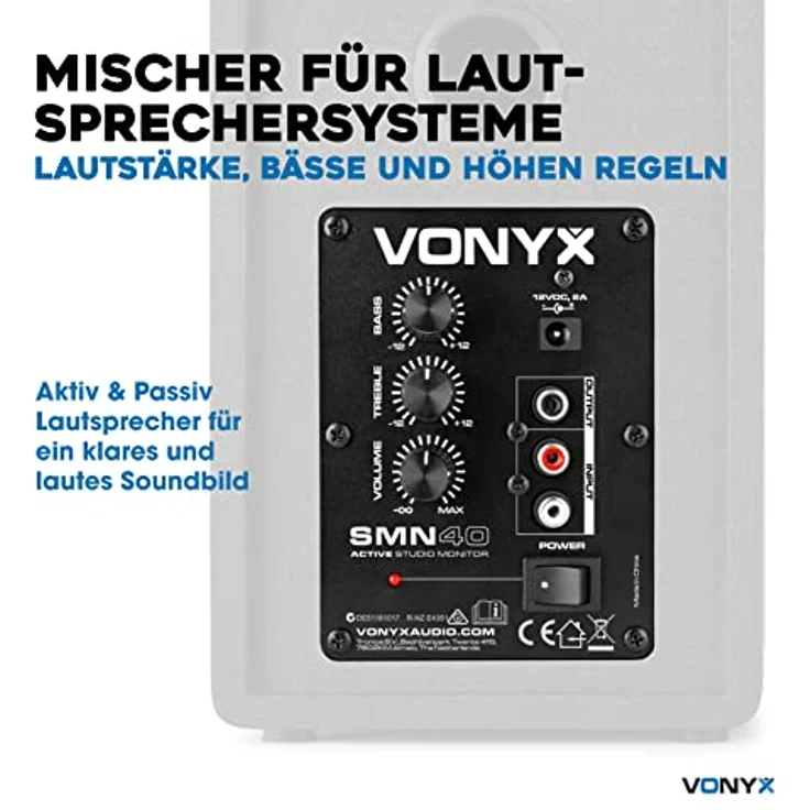 Vonyx SMN40B Aktiver Studio-Monitor 4-'-' Paar – Bild 4