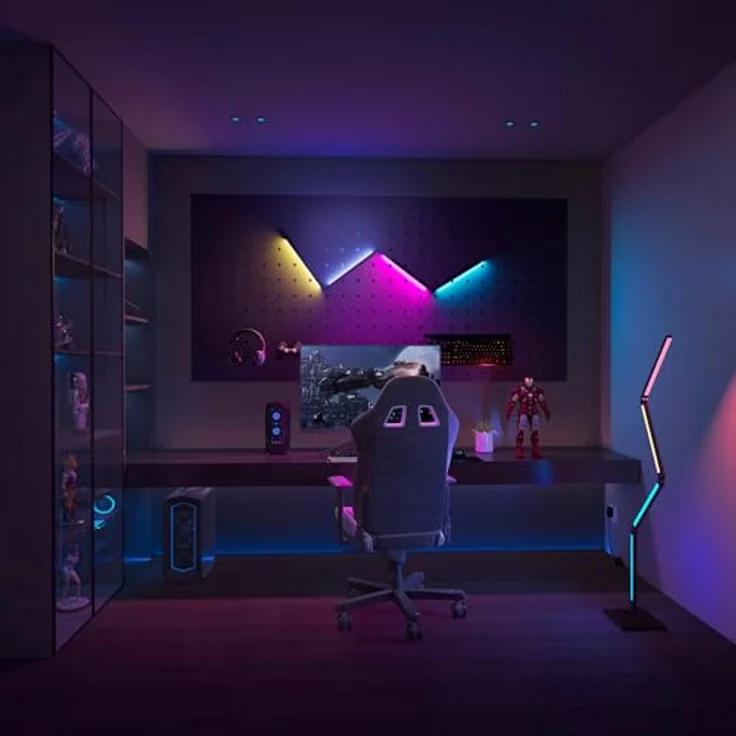 Calex Smart LED-Stehleuchte, faltbar WLAN CCT RGB, 16 Millionen Farben, dimmbar, auch als Wandleuchte nutzbar – Bild 6
