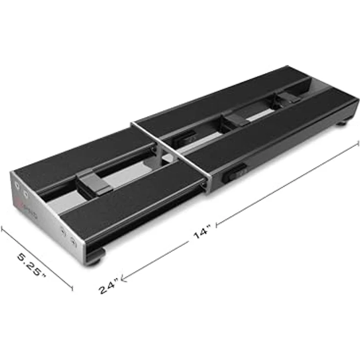 D'Addario XPND Pedalboard 01, erweiterbares Aluminium Pedalboard mit Kabelmanagementsystem, silber – Bild 3