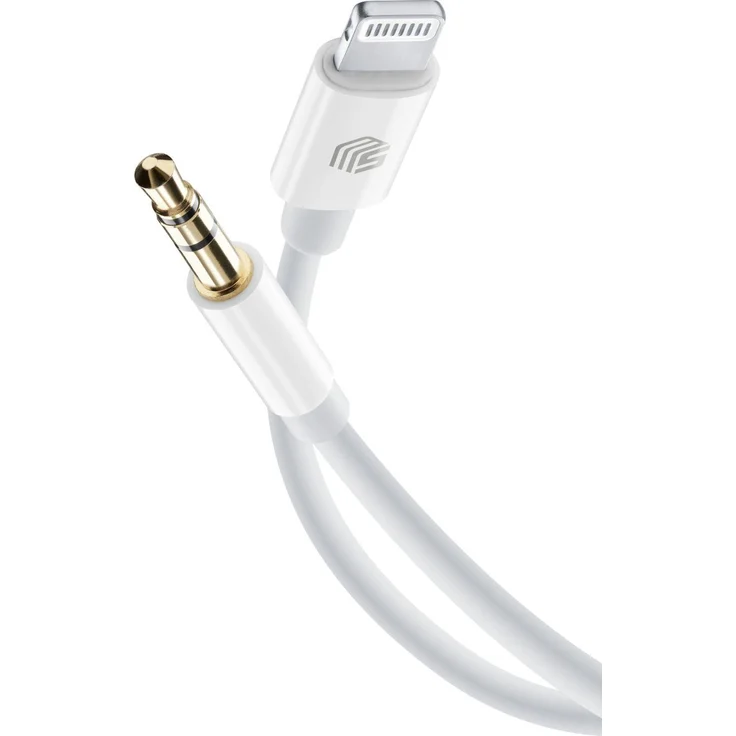 Music Sound Aux Audio Adapter, Weiß, Lightning zu 3.5mm Stecker, 0,1 m Kabel