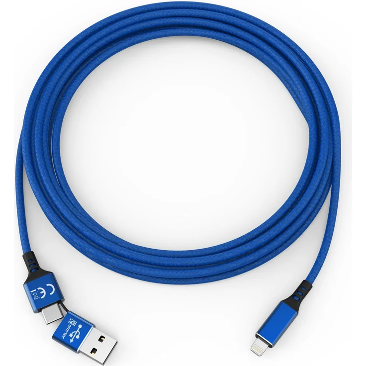 smrter SPEEDY Daten- & Ladekabel, Typ Lightning, 100 cm, USB Typ C, blau