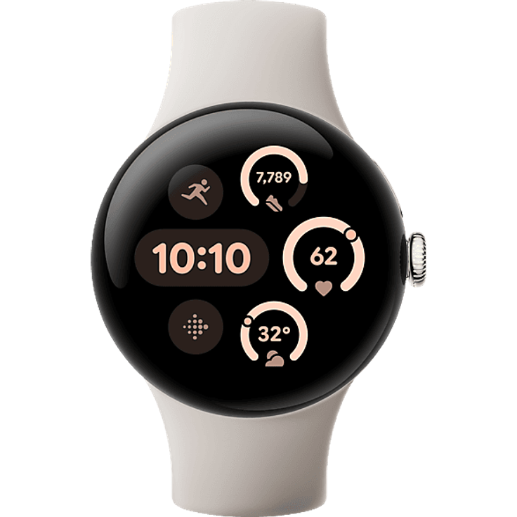 GOOGLE Pixel Watch 3 (Wi-Fi) Smartwatch Aluminium Fluorelastomer, 41mm, Porcelain