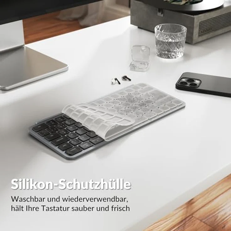 Keychron B1 Pro, Ultra-Slim Wireless Keyboard mit deutschem ISO-Layout, Multi-Device Nutzung, leiser Scherenmechanik, Bluetooth & USB-C Verbindung – Bild 8