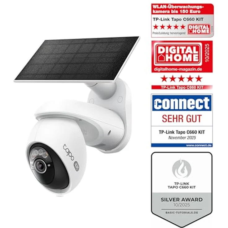 Tapo C660 KIT 4K 360° Solar Überwachungskamera Außen, 10.000 mAh Akku, Farbnachtsicht, Dual-Band WLAN, KI-Erkennung, Licht- & Tonalarm, lokale Speicherung über microSD oder Tapo H500 – Bild 2