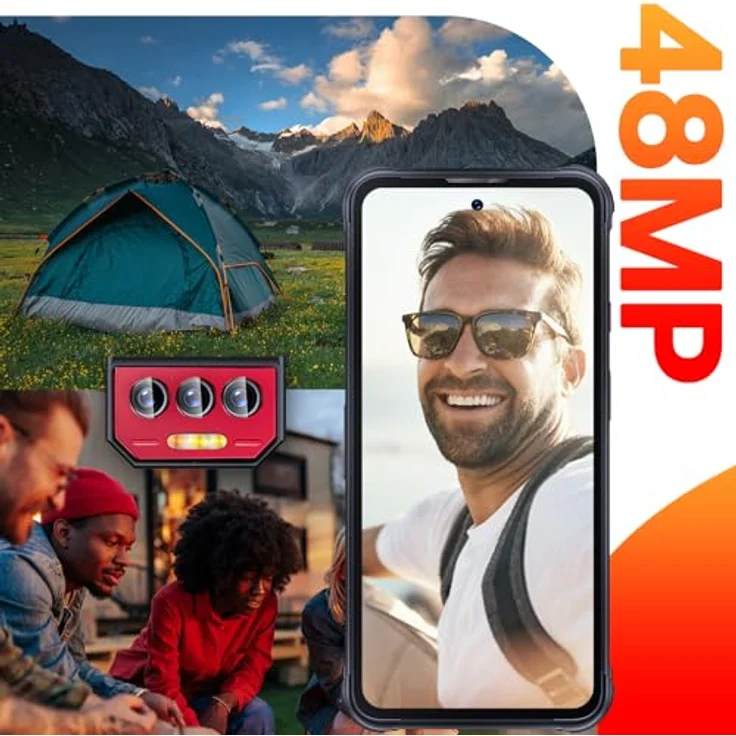 CUBOT Kingkong 8(2023) Outdoor Smartphone Android 13-10600mAh, 12GB+256GB Outdoor Handy Ohne Vertrag, 6,52 Zoll In-Cell Display, mit 5000LM LED Taschenlampe, 48MP Kamera, IP68/69K/Dual SIM/NFC/GPS – Bild 5