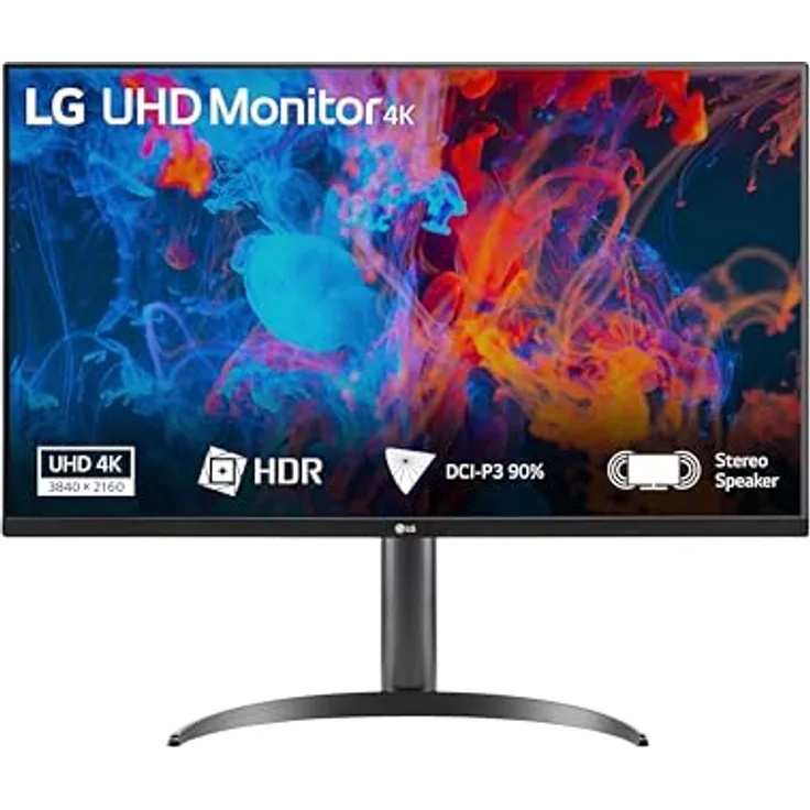 LG 32UR550K-B, 31,5 Zoll 4K Ultra HD Monitor mit 3840 x 2160 Pixel, HDR10, 60 Hz, ergonomischem Design in Schwarz