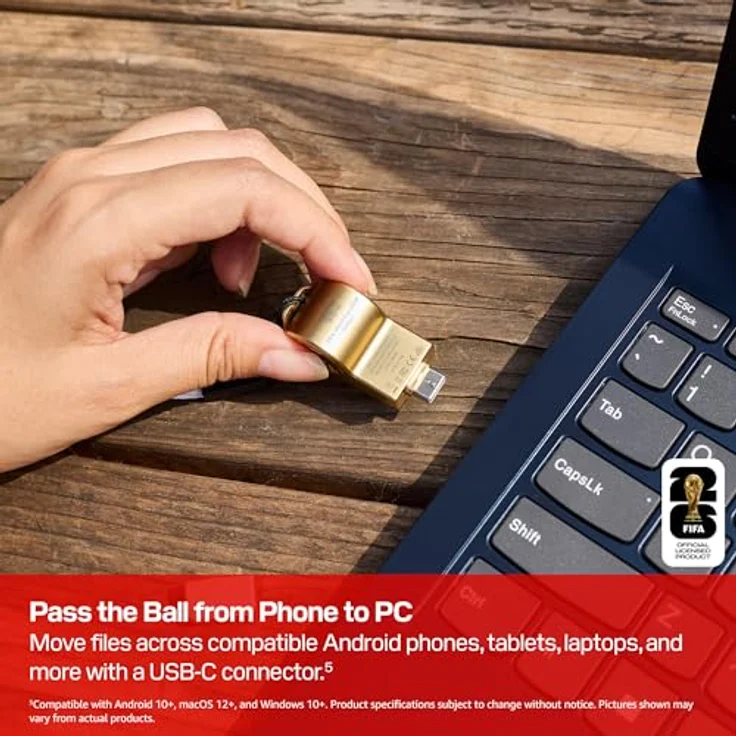 SanDisk FIFA World Cup 2026 (Gold Edition) USB Flash Drive, 128 GB, USB-C 3.2 Gen 1 – Bild 6