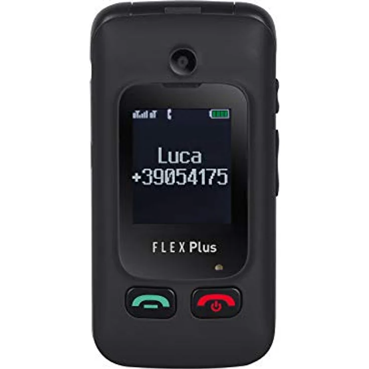 Trevi FLEX PLUS 55 Telefono Cellulare per Anziani a Conchiglia con grandi tasti, grande display LCD 2.4", Funzione SOS, Doppio Display, Bluetooth, Fotocamera, Radio FM, Nero – Bild 2
