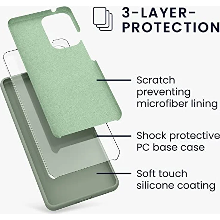 kwmobile Samsung Galaxy A53 5G Silikon Handyhülle - Graugrün, weiche Oberfläche, kabelloses Laden – Bild 2