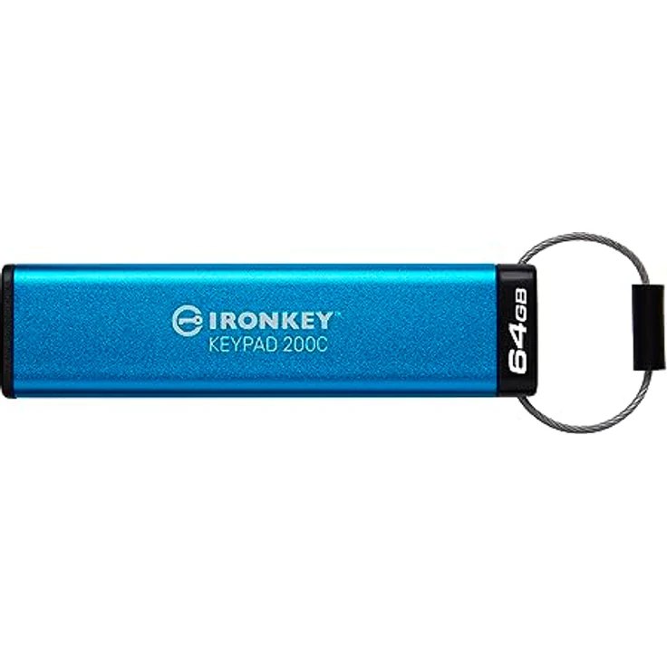 Kingston IronKey Keypad 200 Typ-C Hardware-verschlüsselter USB-Stick FIPS 140-3 Level 3 (ausstehend) mit XTS-AES 256-Bit-Hardware-Verschlüsselung - IKKP200C/64GB, Grün – Bild 1