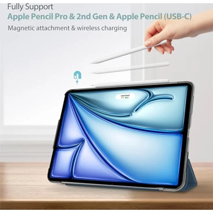ProCase Hülle für iPad Air 11 Zoll (2024-2026), Schutzhülle mit automatischer Sleep/Wake-Funktion, Navy – Bild 3