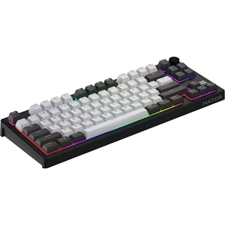 HATOR Skyfall Pro Wireless 80, Mechanische Tastatur mit RGB-LED, USB + RF Wireless + Bluetooth, QWERTY, Schwarz/Grau – Bild 3