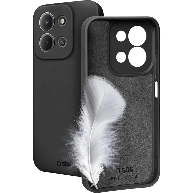 sbs mobile Instinct Cover für Xiaomi Redmi 15C, Schwarz, TPU Hartschale mit weicher Innenbeschichtung