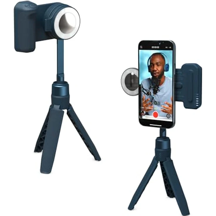 ShiftCam SnapGrip Creator Kit, Smartphone Halterung mit SnapPod und SnapLight, magnetisch, Blau – Bild 2
