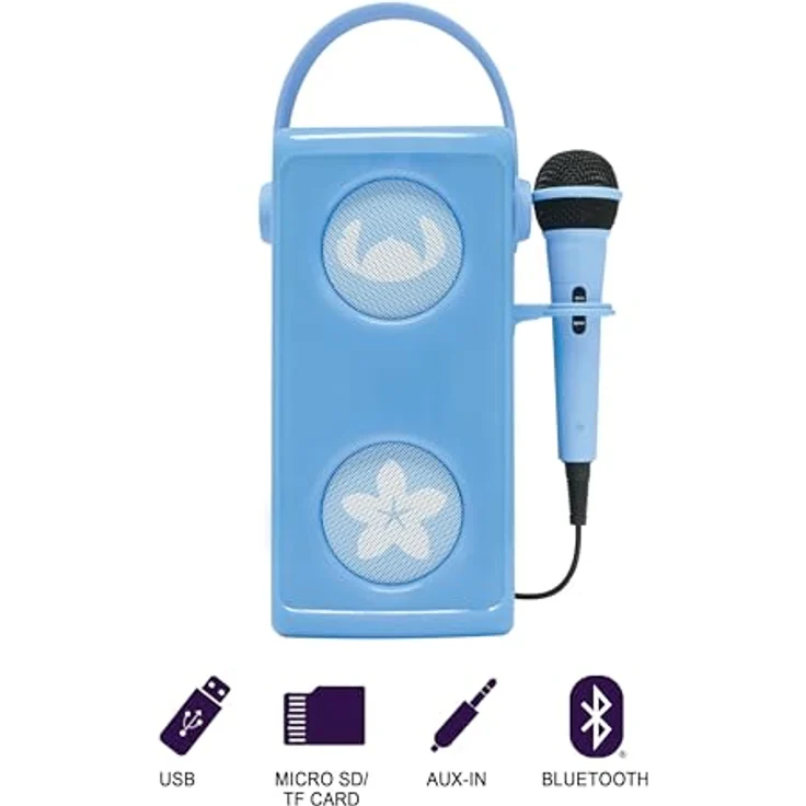 Lexibook Disney Stitch Tragbarer Bluetooth Lautsprecher mit Mikrofon und Karaoke-Funktion, blau – Bild 5