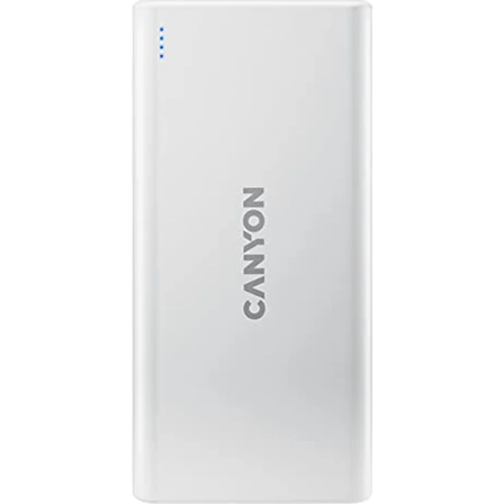 CANYON PB-106 10000mAh Powerbank - Smart IC Phone Schutz, Li-Polymer Akku, LED Ladezustandsanzeige - Tragbare Power Bank Micro-USB/USB-C Eingang - Dual Charge (2xUSB-A Ausgang) - Weiß – Bild 2