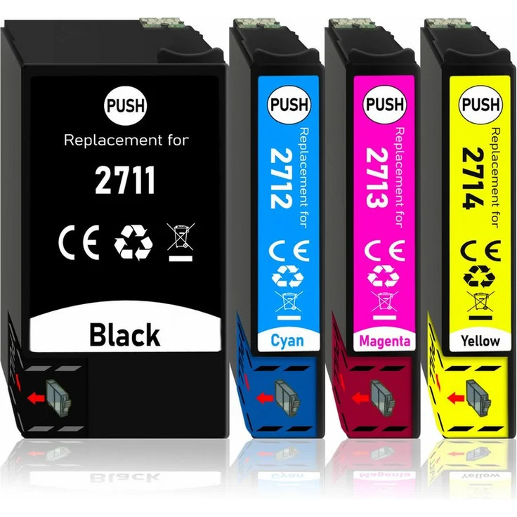 Druckerparadies 4er Pack Druckerpatronen 27 27XL, kompatibel mit Epson WF-7210, Schwarz, Cyan, Magenta, Gelb, hohe Reichweite