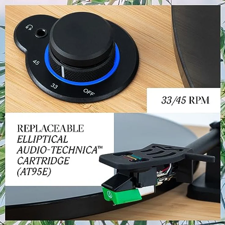 House of Marley Stir it Up Lux – Bluetooth-Plattenspieler, nachhaltiger Vinyl-Player, recycelte Materialien, elliptischer Tonabnehmer Audio-Technica 95E, überragender Klang und Tracking-Fähigkeit – Bild 4