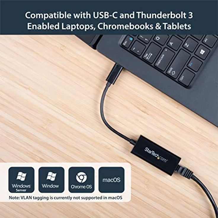 StarTech.com USB-C auf Gigabit Netzwerkadapter, USB 3.1 Gen 1 (5 Gbit-s), Type-C Ethernet Adapter USB Powered – Bild 4
