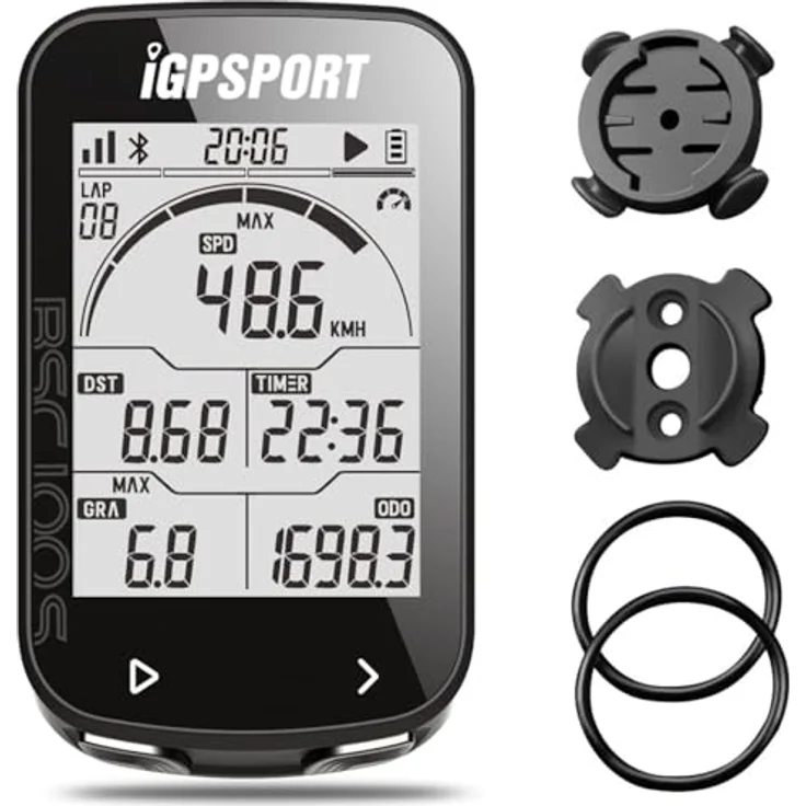 iGPSPORT Fahrradcomputer GPS ANT Funktion iGS50E drahtlos, schwarz – Bild 2
