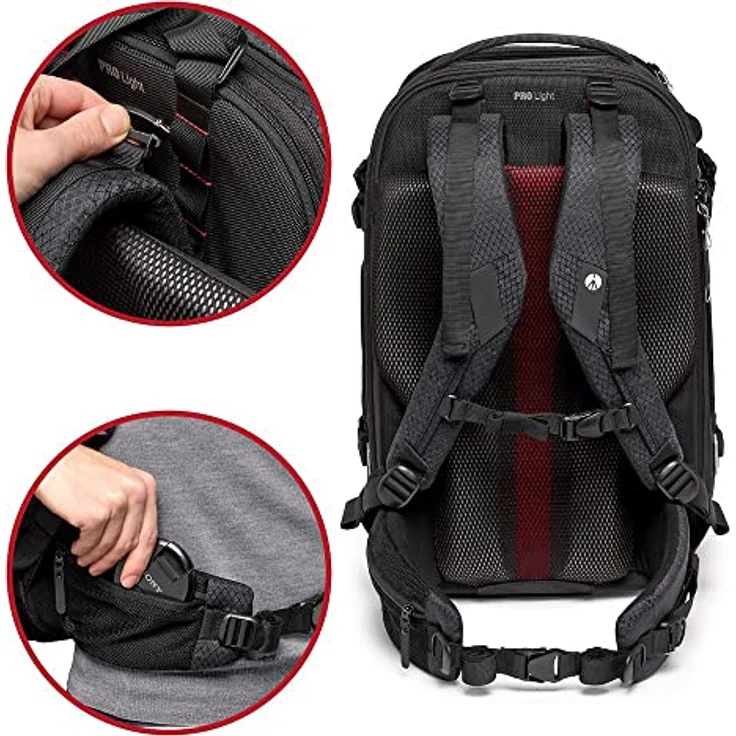 Manfrotto PRO Light Flexloader L, Profi-Rucksack für Kameras, Erweiterbare Tasche für 3-Achsen-Gimbal-Stabilisator, Mehrere Stativbefestigungspunkte, Austauschbare Fächer, Schwarz – Bild 5