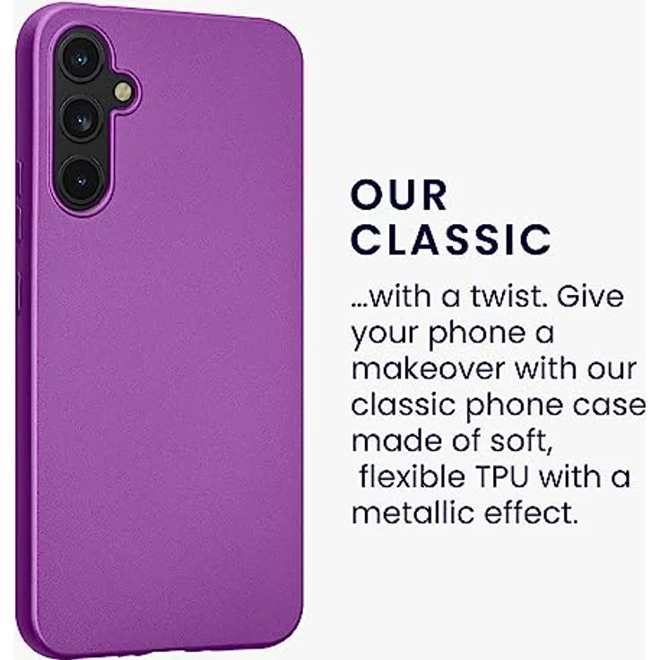 kwmobile Handyhülle für Samsung Galaxy A34 5G - Silikon Case in Metallic Violett, flexibel, reißfest und rutschfest – Bild 3