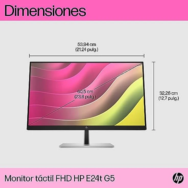 HP E24t G5 23,8 Zoll Full HD Touchscreen Monitor, Schwarz mit 99% sRGB-Farbtiefe – Bild 4
