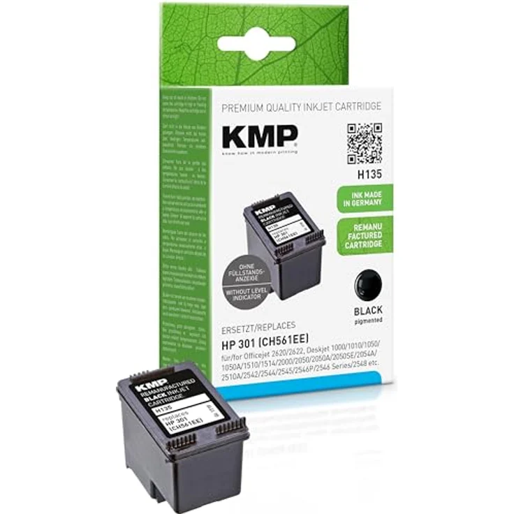 KMP H135, Black Tintenpatrone ERSETZT HP 301, 3ml Füllmenge, 1-tlg – Bild 2