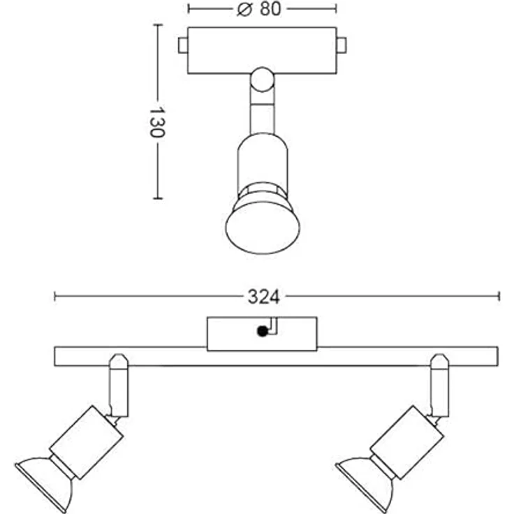 PHILIPS GU10 Essentials Limbali Spot Bar/Tube Light, Nickel - Smarte Deckenbeleuchtung mit einstellbarem Strahlerkopf  – Bild 5