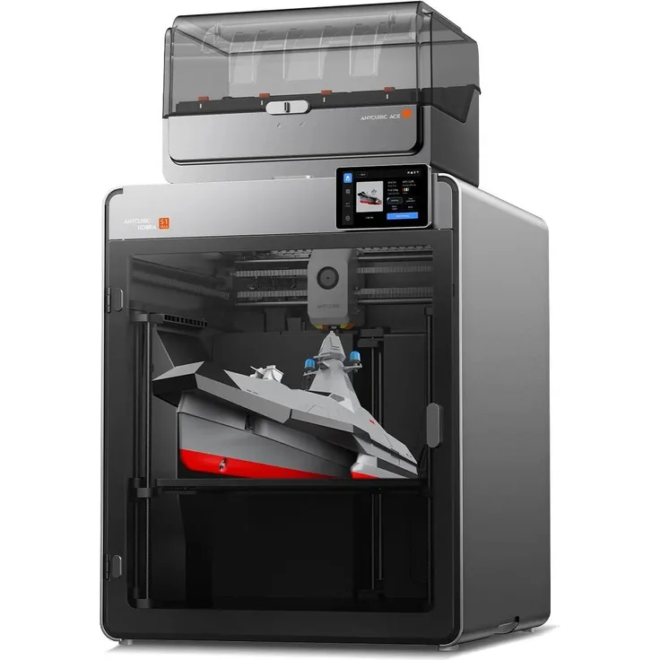 Anycubic Kobra S1 Max Combo, Hochgeschwindigkeits-3D-Drucker mit 350mm Bauvolumen und beheizter Kammer