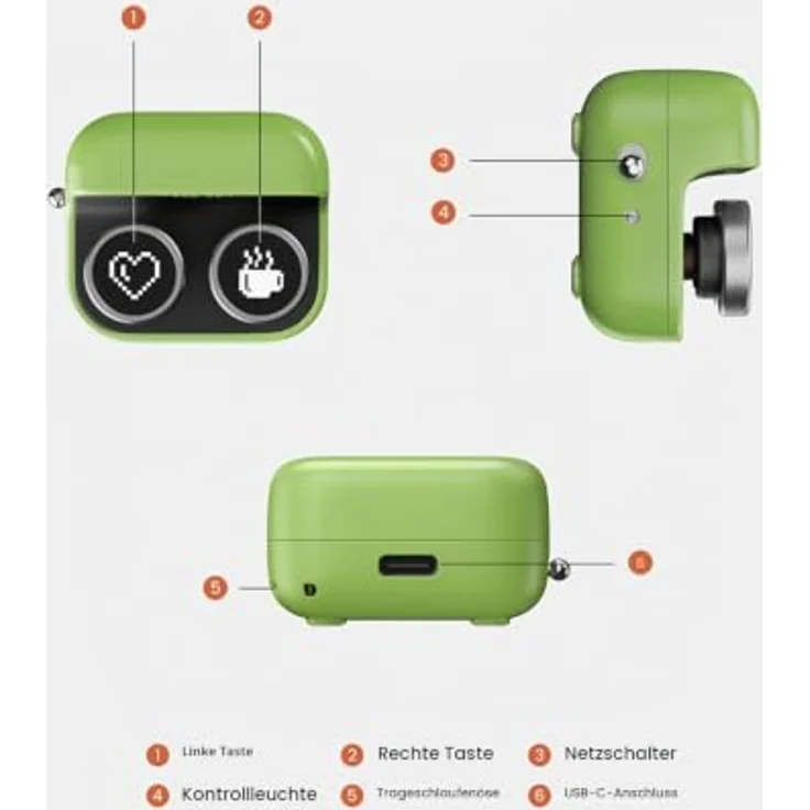 BOOX Tappy Bluetooth-Fernbedienung, mechanische Taste, grün, für BOOX Tablets mit Firmware 4.2 oder höher, kompakt und tragbar – Bild 2