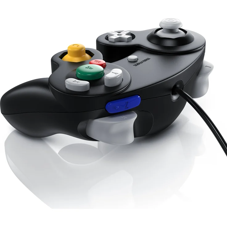 CSL Nintendo-Controller, Gamepad für Nintendo GameCube / Wii mit Vibrationseffekten, ergonomisch, schwarz